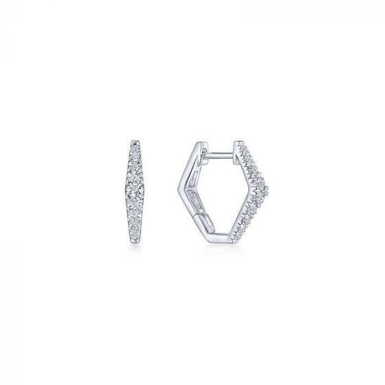 Gabriel & Co. 14k White Gold Lusso Diamond Huggie Earrings