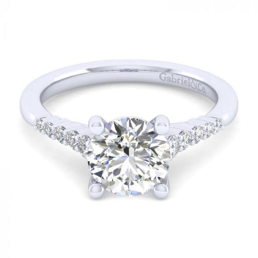 Gabriel & Co. 14k White Gold Contemporary Halo Engagement Ring