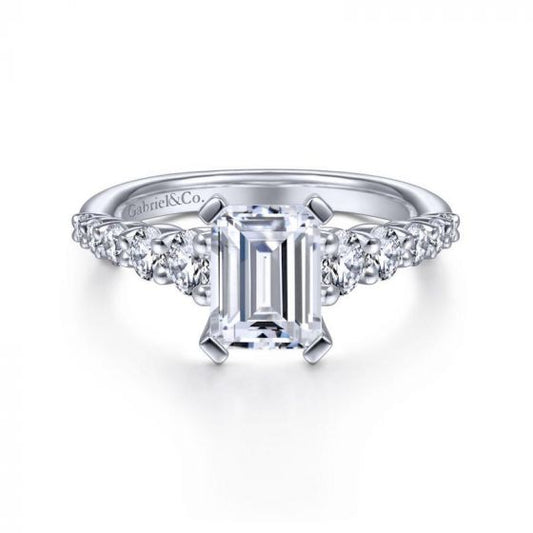 Gabriel & Co. 14k White Gold Contemporary Straight Engagement Ring