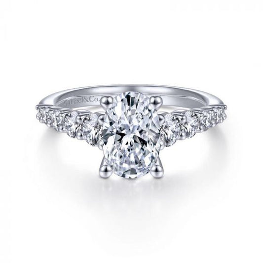 Gabriel & Co. 14k White Gold Contemporary Straight Engagement Ring