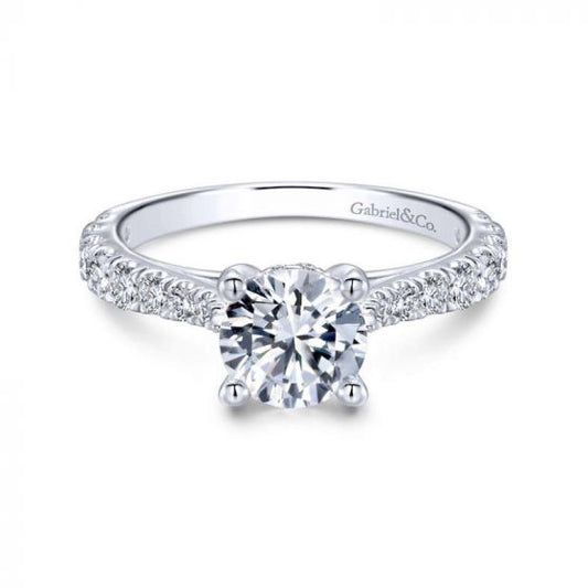 Gabriel & Co. 14k White Gold Contemporary Straight Engagement Ring