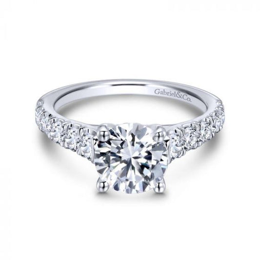 Gabriel & Co. 14k White Gold Contemporary Straight Engagement Ring
