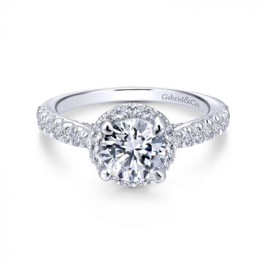 Gabriel & Co. 14k White Gold Entwined Halo Engagement Ring