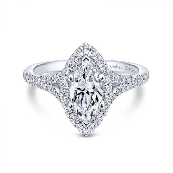 Gabriel & Co. 14k White Gold Entwined Halo Engagement Ring