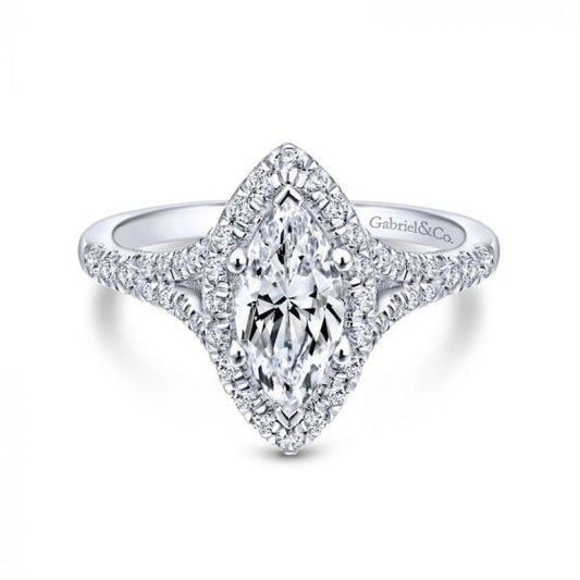 Gabriel & Co. 14k White Gold Entwined Halo Engagement Ring