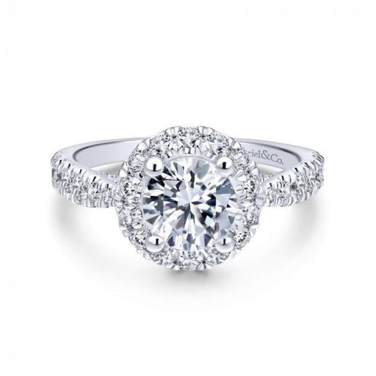Gabriel & Co. 14k White Gold Entwined Halo Engagement Ring