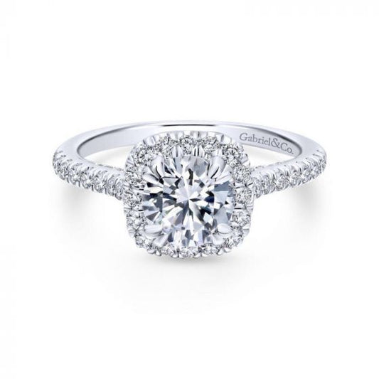 Gabriel & Co. 14k White Gold Entwined Halo Engagement Ring