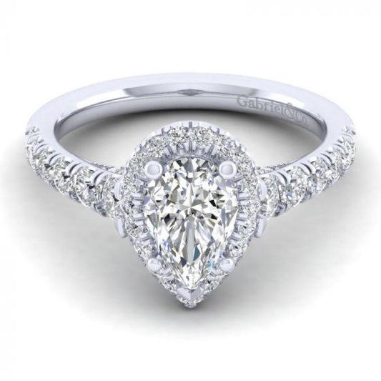 Gabriel & Co. 14k White Gold Entwined Halo Engagement Ring