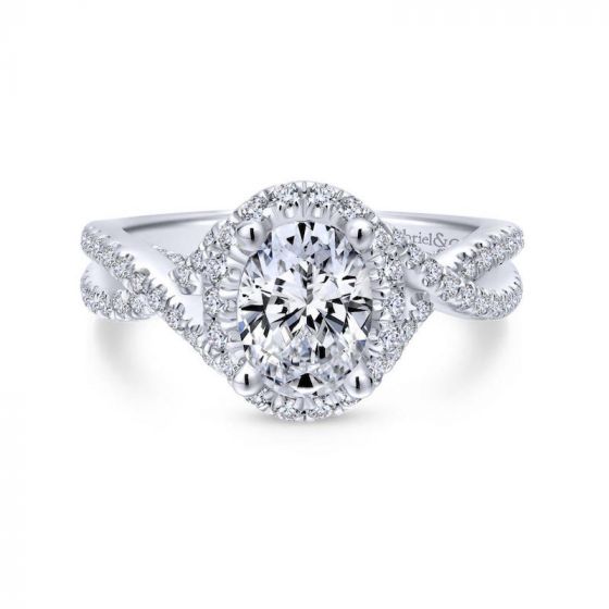 Gabriel & Co. 14k White Gold Entwined Halo Engagement Ring