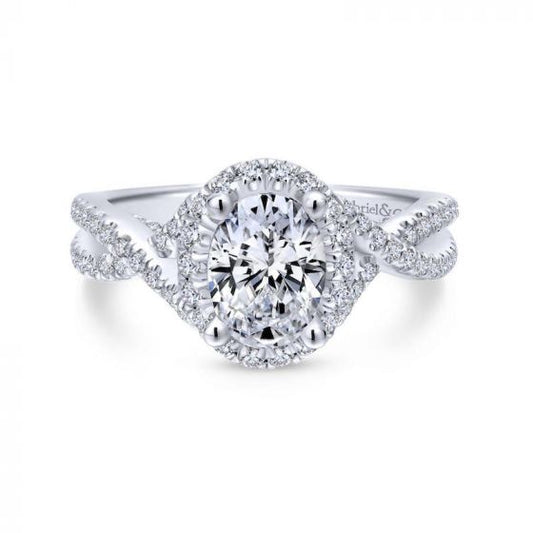Gabriel & Co. 14k White Gold Entwined Halo Engagement Ring