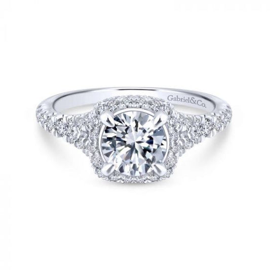 Gabriel & Co. 14k White Gold Entwined Halo Engagement Ring