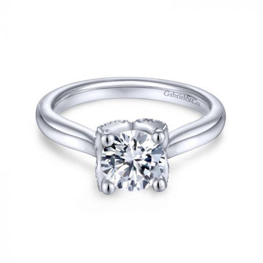 Gabriel & Co. 14k White Gold Contemporary Straight Engagement Ring