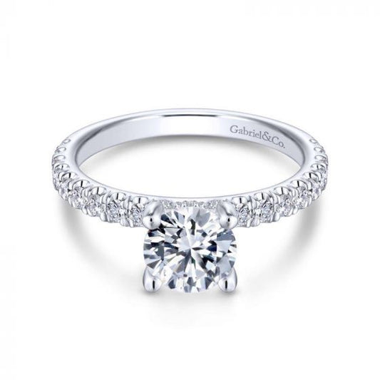 Gabriel & Co. 14k White Gold Contemporary Straight Engagement Ring