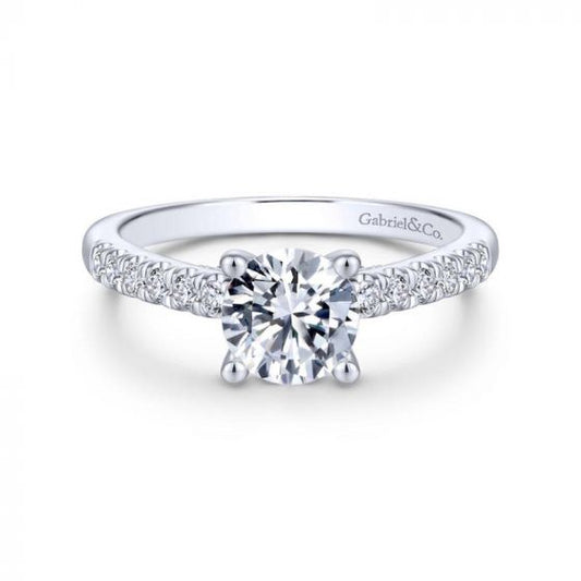 Gabriel & Co. 14k White Gold Contemporary Straight Engagement Ring
