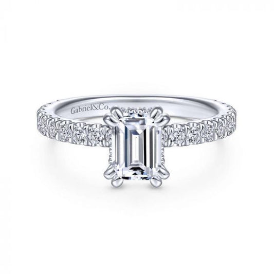 Gabriel & Co. 14k White Gold Contemporary Straight Engagement Ring