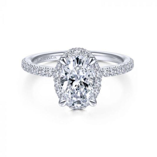 Gabriel & Co. 14k White Gold Contemporary Halo Engagement Ring