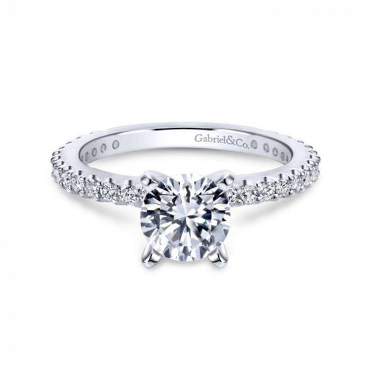 Gabriel & Co. 14k White Gold Contemporary Straight Engagement Ring