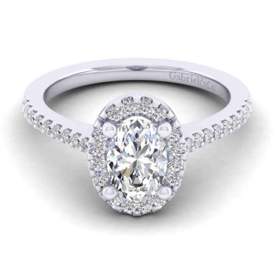 Gabriel & Co. 14k White Gold Contemporary Halo Engagement Ring
