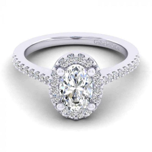 Gabriel & Co. 14k White Gold Contemporary Halo Engagement Ring