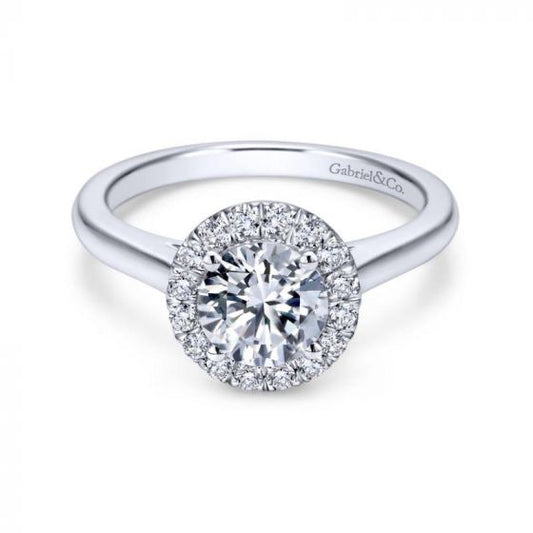 Gabriel & Co. 14k White Gold Contemporary Halo Engagement Ring