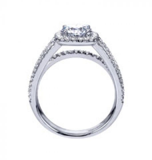 Gabriel & Co. 14k White Gold Contemporary Halo Diamond Engagement Ring