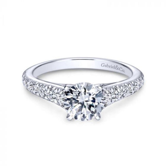 Gabriel & Co. 14k White Gold Contemporary Straight Engagement Ring