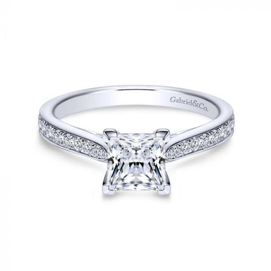 Gabriel & Co. 14k White Gold Contemporary Straight Engagement Ring
