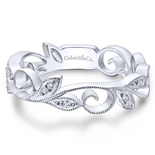 Gabriel & Co. 14k White Gold Stackable Diamond Ring