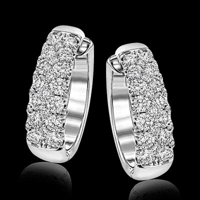 Simon G. 18k White Gold Simon-set Hoop Earrings