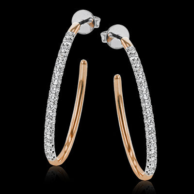 Simon G. 18k Rose & White Gold Harmonie Hoop Earrings