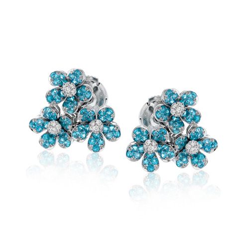 Simon G. 18k White Gold Diamond Earrings