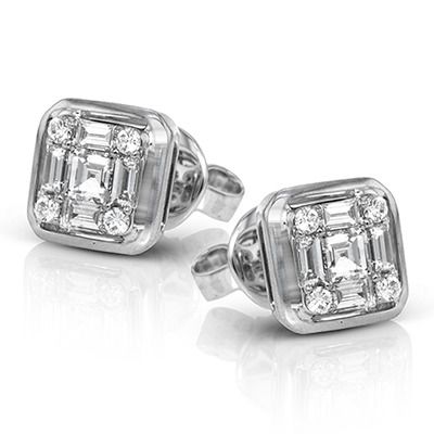 Simon G. 18k White Gold Earrings