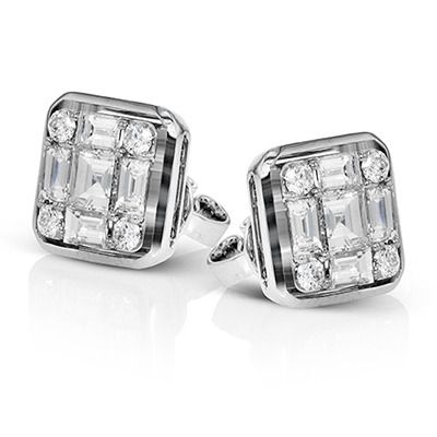 Simon G. 18k White Gold Earrings