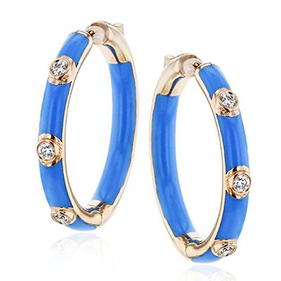 Simon G. 18k White Gold Hoop Earrings