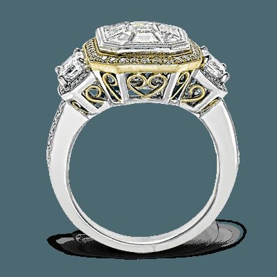 Simon G. 18k Yellow And White Gold Engagement Ring