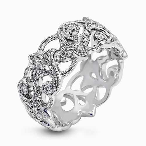 Simon G. 18k White Gold Diamond Ring