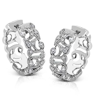 Simon G. 18k White Gold Hoop Earrings