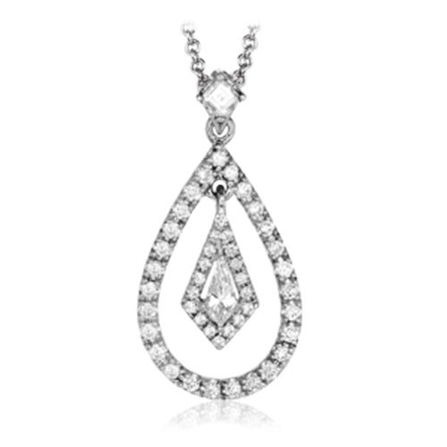 Simon G. 18k White Gold Diamond Pendant