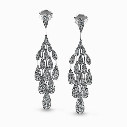 Simon G. 18k White Gold Diamond Earrings