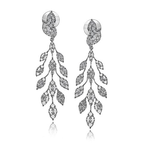 Simon G. 18k White Gold Diamond Earrings