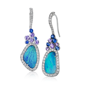 Simon G. 18k White Gold Diamond Earrings