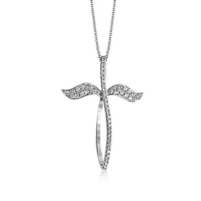 Simon G. 18k White Gold Cross Pendant