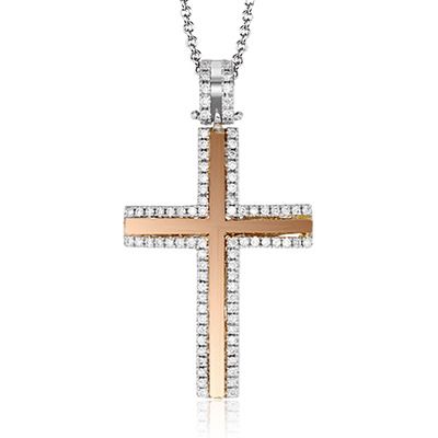 Simon G. 18k White Gold Cross Pendant
