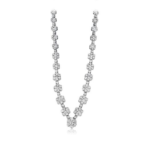 Simon G. 18k White Gold Garden Diamond Necklace