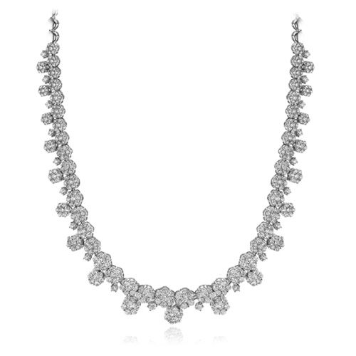 Simon G. 18k White Gold Classic Romance Diamond Necklace