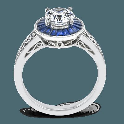 Simon G. 18k White Gold Engagement Ring