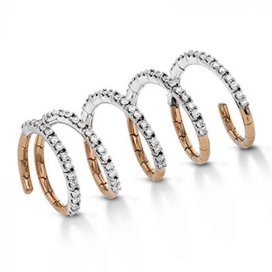 Simon G. 18k Two Tone Gold Classic Romance Diamond Ring