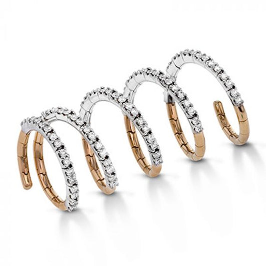 Simon G. 18k Two Tone Gold Classic Romance Diamond Ring