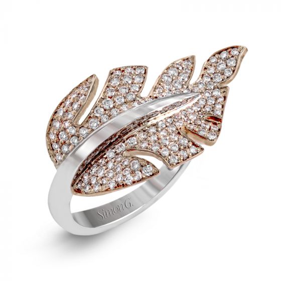 Simon G. 18k Two Tone Gold Garden Diamond Ring