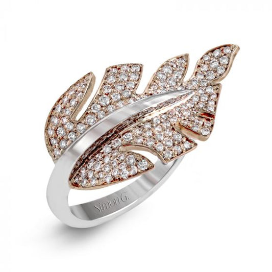 Simon G. 18k Two Tone Gold Garden Diamond Ring